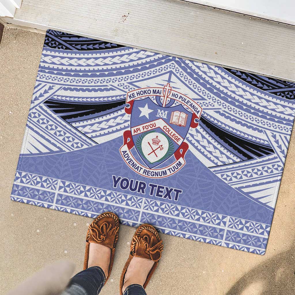 Personalised Tonga Apifoou College Rubber Doormat Polynesian Ngatu Tribal