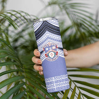 Personalised Tonga Apifoou College Skinny Tumbler Polynesian Ngatu Tribal