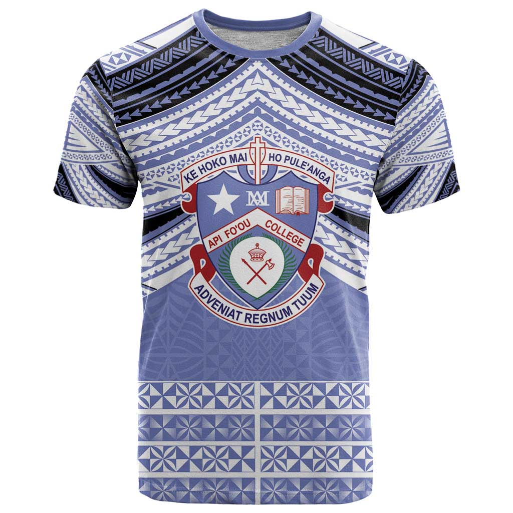 Personalised Tonga Apifoou College T Shirt Polynesian Ngatu Tribal