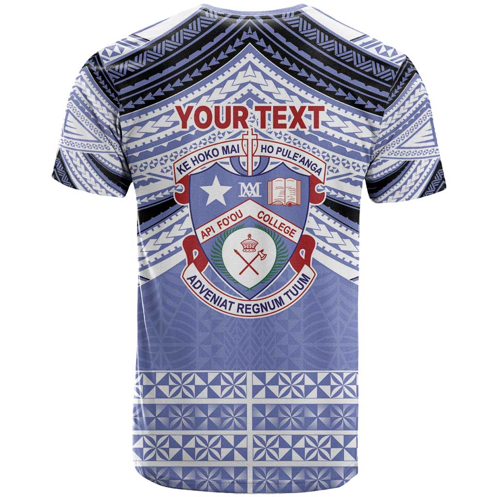 Personalised Tonga Apifoou College T Shirt Polynesian Ngatu Tribal