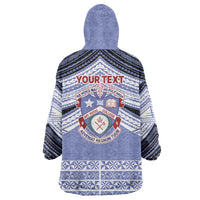 Personalised Tonga Apifoou College Wearable Blanket Hoodie Polynesian Ngatu Tribal