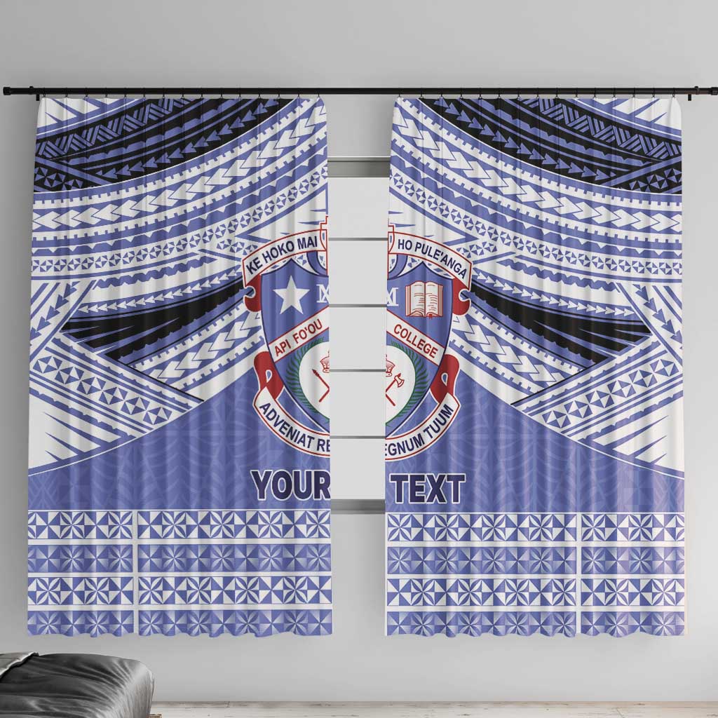 Personalised Tonga Apifoou College Window Curtain Polynesian Ngatu Tribal