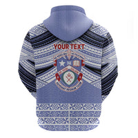 Personalised Tonga Apifoou College Zip Hoodie Polynesian Ngatu Tribal
