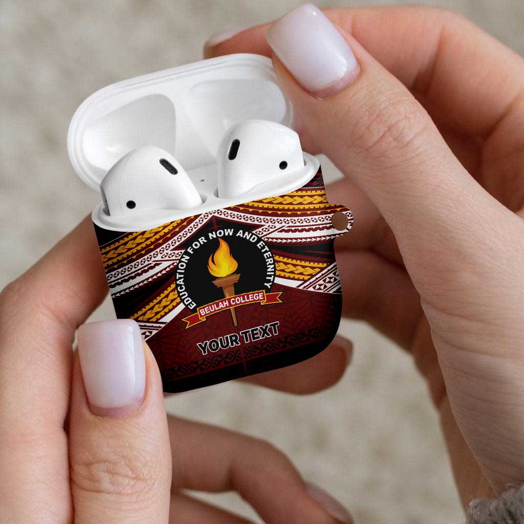 Personalised Tonga Beulah College AirPods Case Polynesian Ngatu Tribal - Polynesian Pride