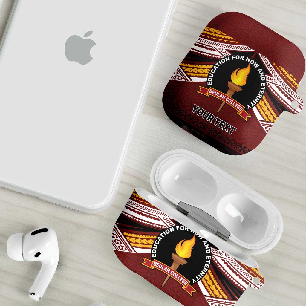 Personalised Tonga Beulah College AirPods Case Polynesian Ngatu Tribal - Polynesian Pride