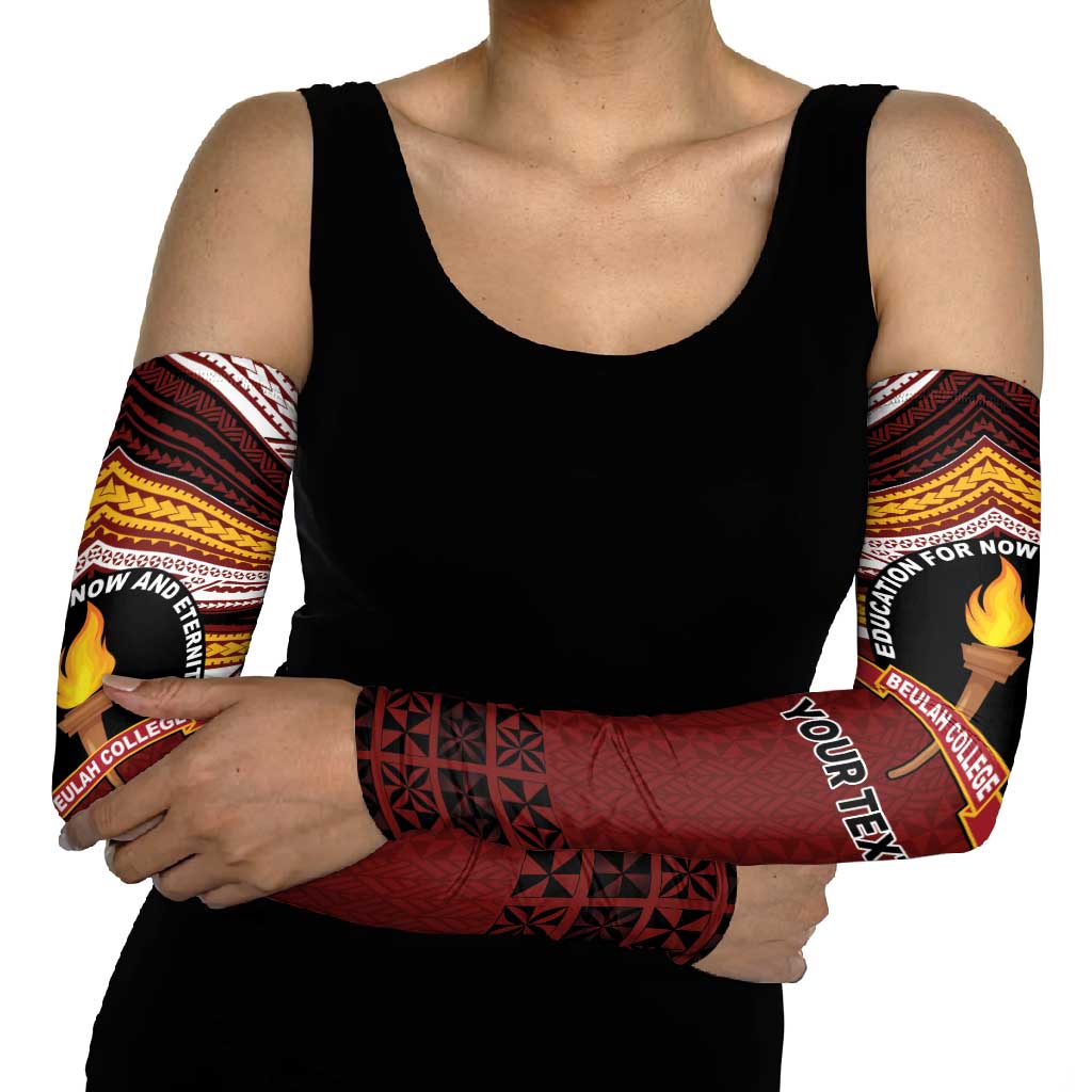 Personalised Tonga Beulah College Arm Sleeves Polynesian Ngatu Tribal - Polynesian Pride