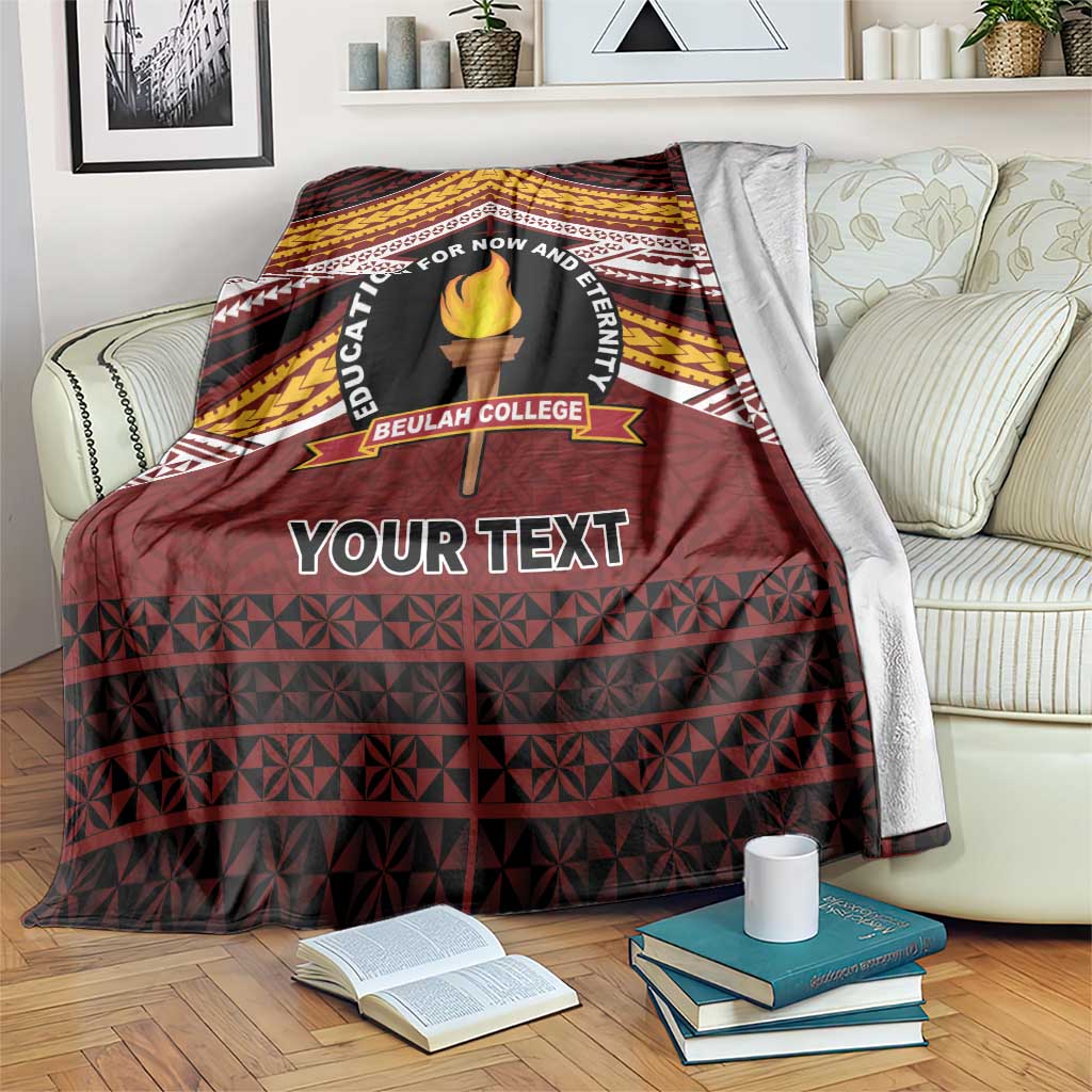 Personalised Tonga Beulah College Blanket Polynesian Ngatu Tribal