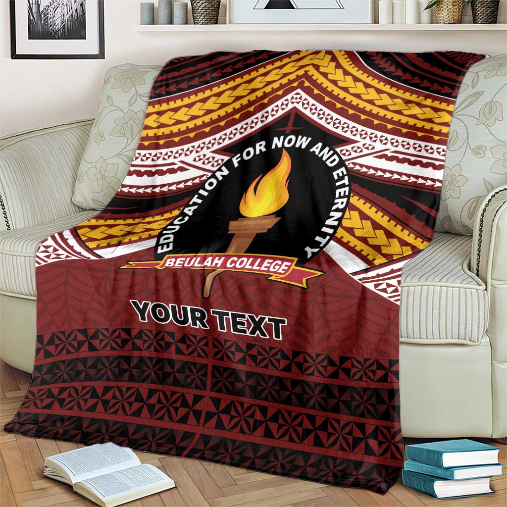Personalised Tonga Beulah College Blanket Polynesian Ngatu Tribal