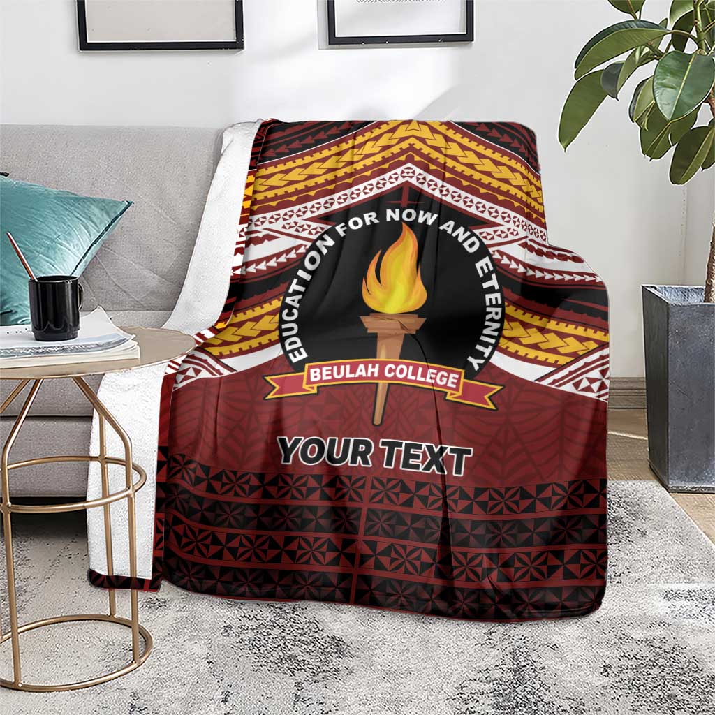 Personalised Tonga Beulah College Blanket Polynesian Ngatu Tribal