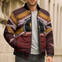 Personalised Tonga Beulah College Bomber Puffer Jacket Polynesian Ngatu Tribal - Polynesian Pride
