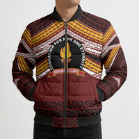 Personalised Tonga Beulah College Bomber Puffer Jacket Polynesian Ngatu Tribal - Polynesian Pride