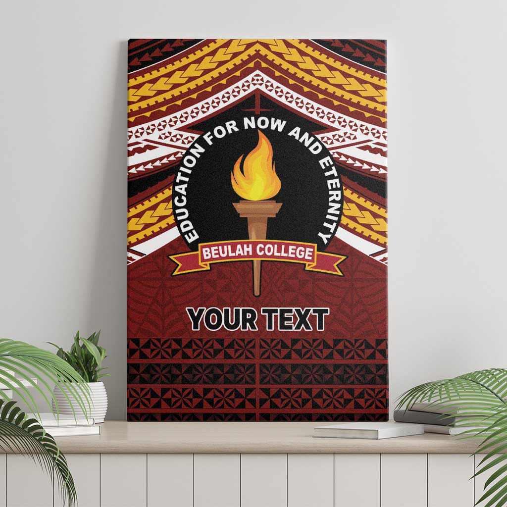 Personalised Tonga Beulah College Canvas Wall Art Polynesian Ngatu Tribal