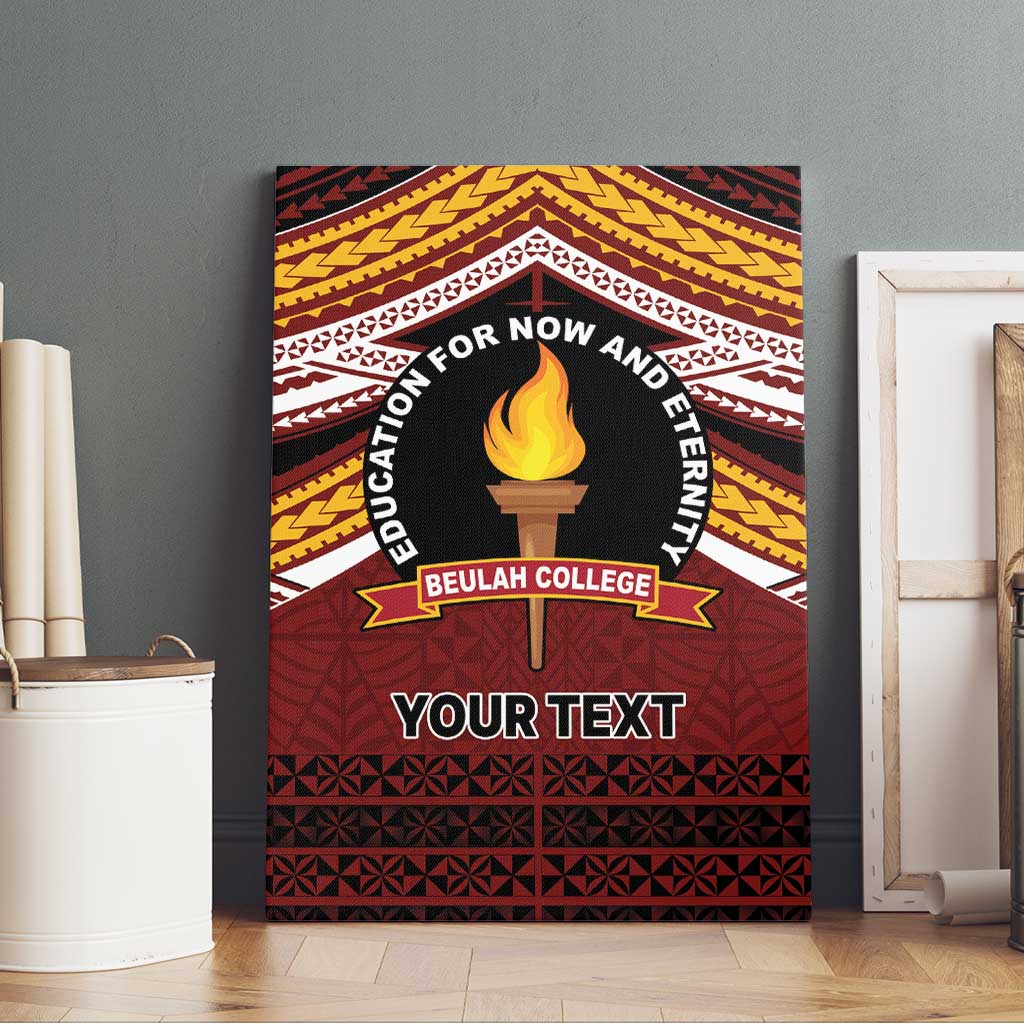 Personalised Tonga Beulah College Canvas Wall Art Polynesian Ngatu Tribal