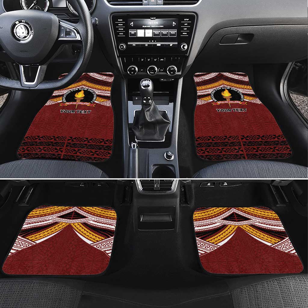 Personalised Tonga Beulah College Car Mats Polynesian Ngatu Tribal