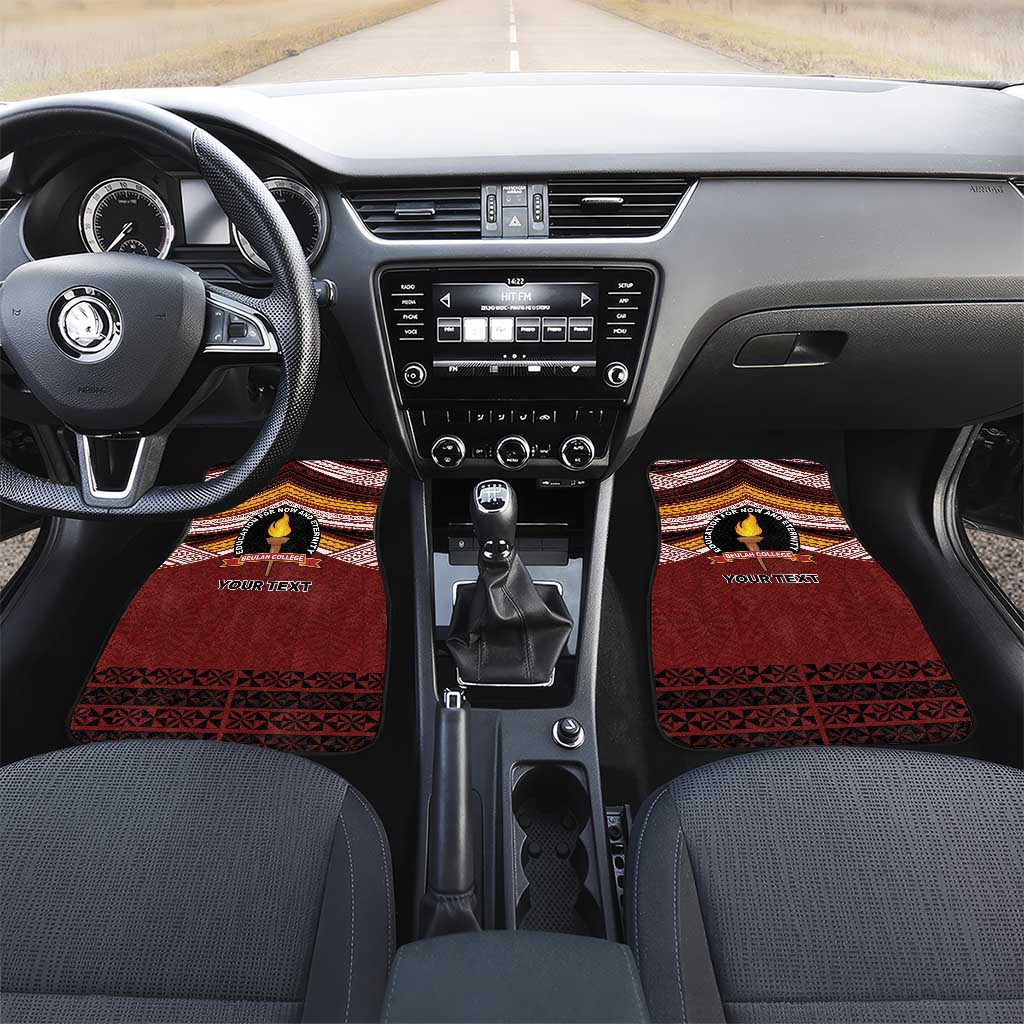 Personalised Tonga Beulah College Car Mats Polynesian Ngatu Tribal