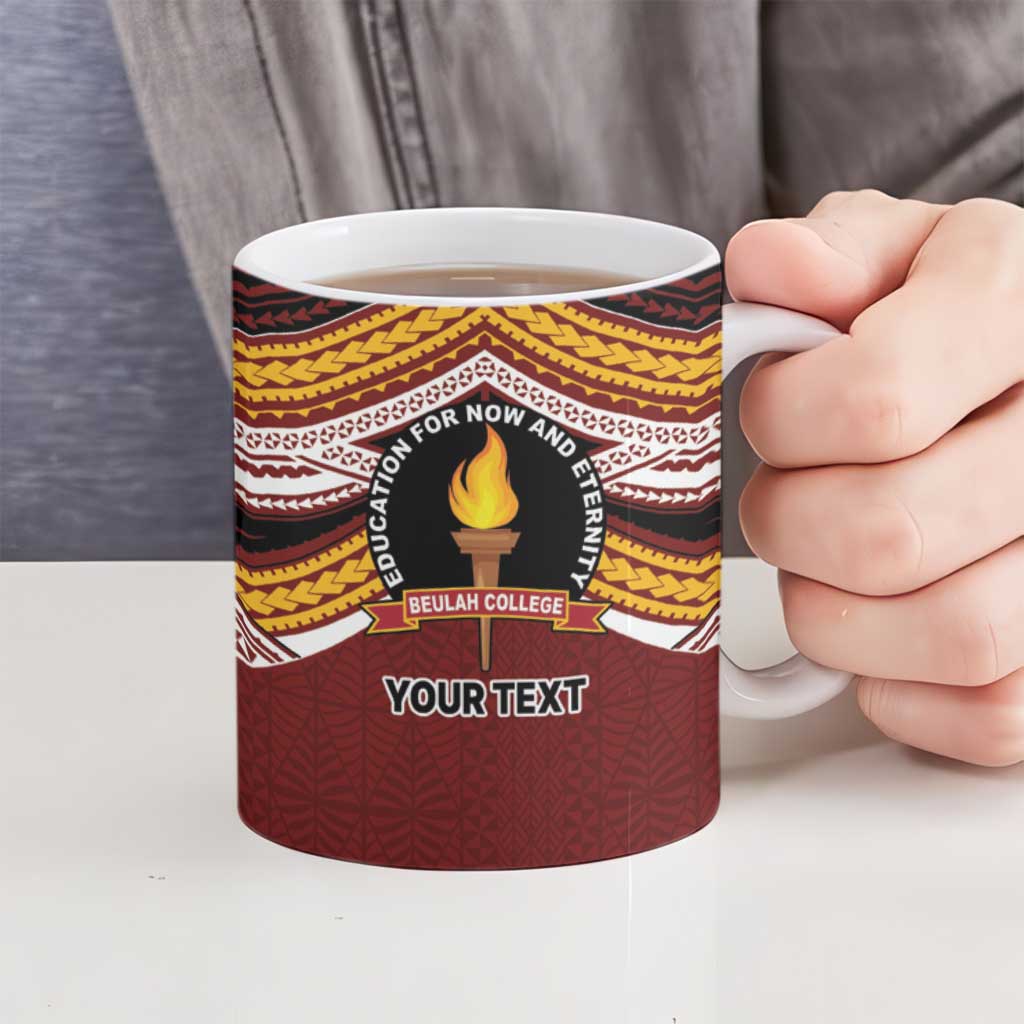 Personalised Tonga Beulah College Ceramic Mug Polynesian Ngatu Tribal - Polynesian Pride