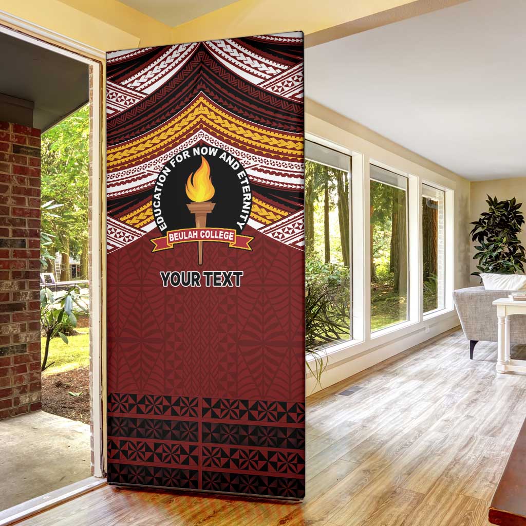Personalised Tonga Beulah College Door Cover Polynesian Ngatu Tribal - Polynesian Pride
