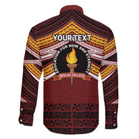 Personalised Tonga Beulah College Family Matching Long Sleeve Bodycon Dress and Hawaiian Shirt Polynesian Ngatu Tribal