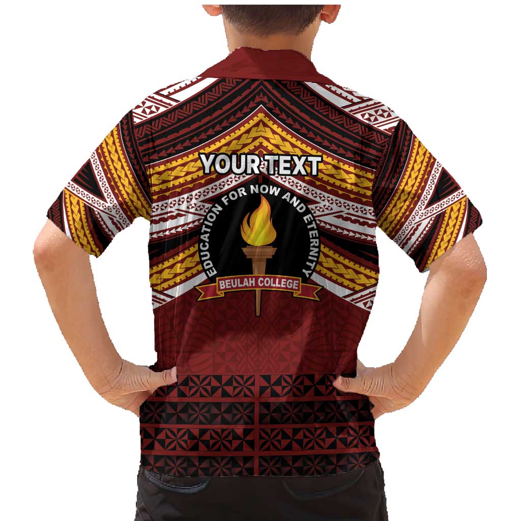 Personalised Tonga Beulah College Family Matching Mermaid Dress and Hawaiian Shirt Polynesian Ngatu Tribal