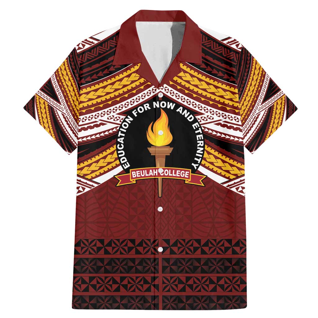 Personalised Tonga Beulah College Family Matching Mermaid Dress and Hawaiian Shirt Polynesian Ngatu Tribal