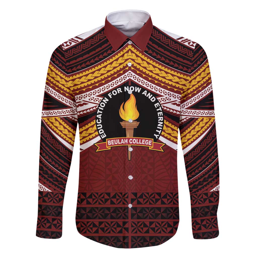 Personalised Tonga Beulah College Family Matching Mermaid Dress and Hawaiian Shirt Polynesian Ngatu Tribal