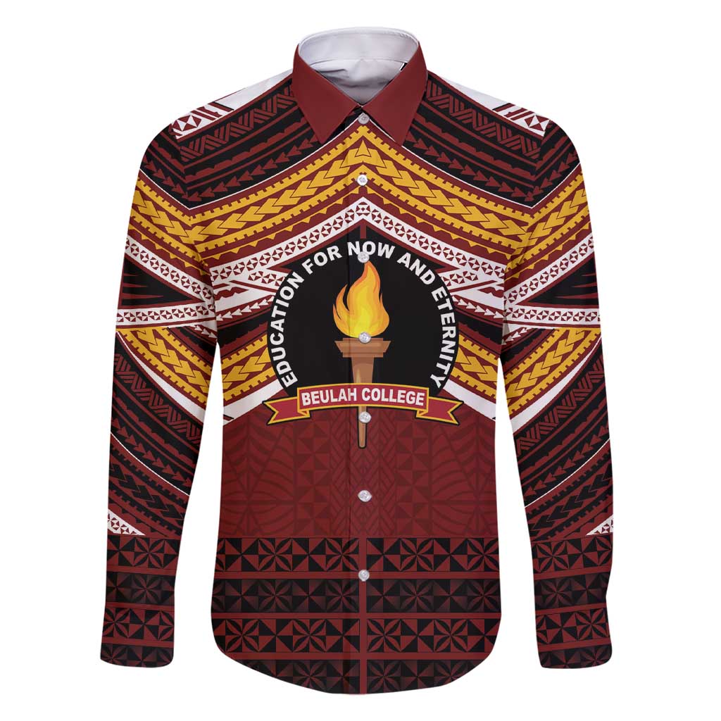 Personalised Tonga Beulah College Family Matching Short Sleeve Bodycon Dress and Hawaiian Shirt Polynesian Ngatu Tribal