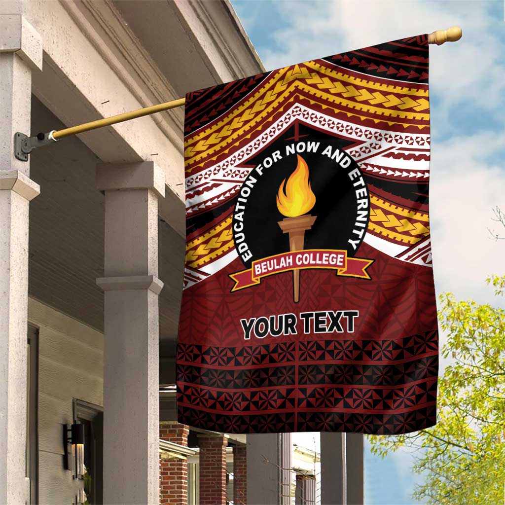 Personalised Tonga Beulah College Garden Flag Polynesian Ngatu Tribal