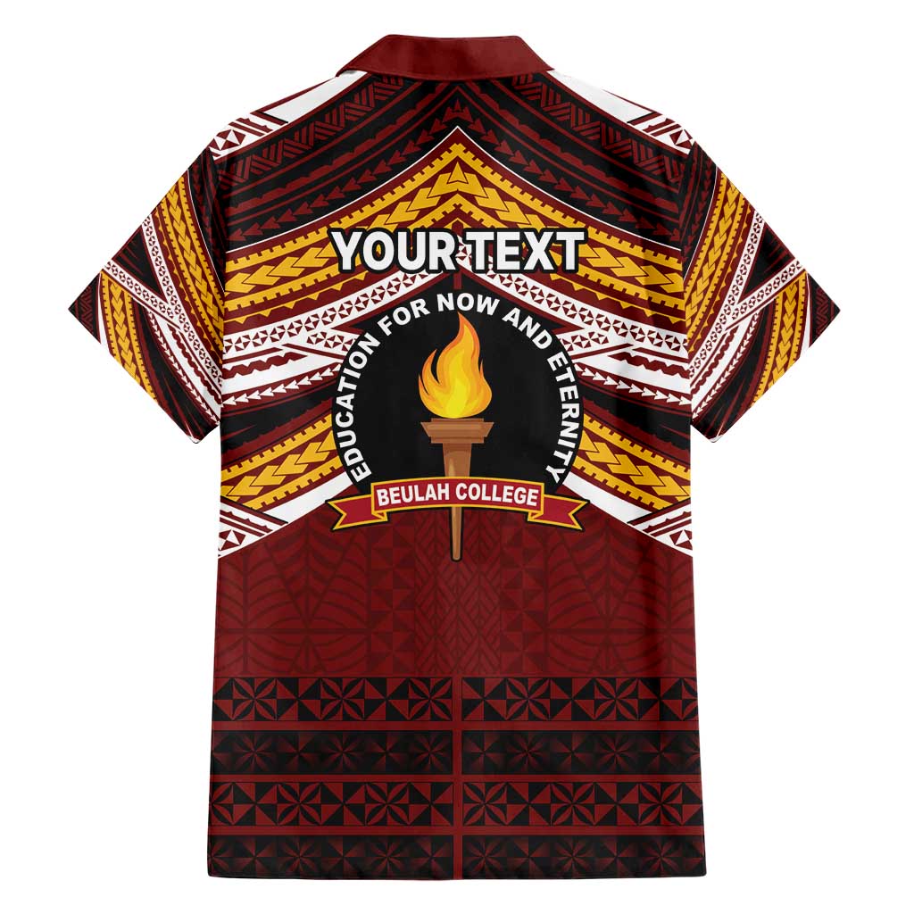 Personalised Tonga Beulah College Hawaiian Shirt Polynesian Ngatu Tribal