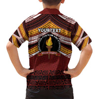 Personalised Tonga Beulah College Kid Hawaiian Shirt Polynesian Ngatu Tribal
