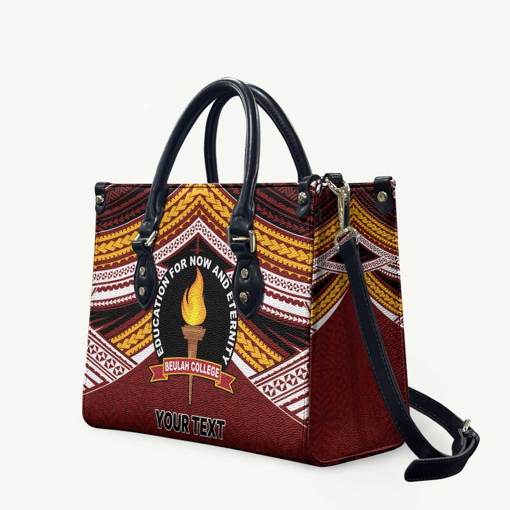 Personalised Tonga Beulah College Leather Bag Polynesian Ngatu Tribal - Polynesian Pride