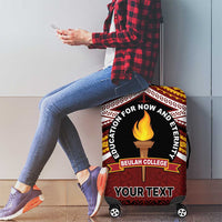 Personalised Tonga Beulah College Luggage Cover Polynesian Ngatu Tribal