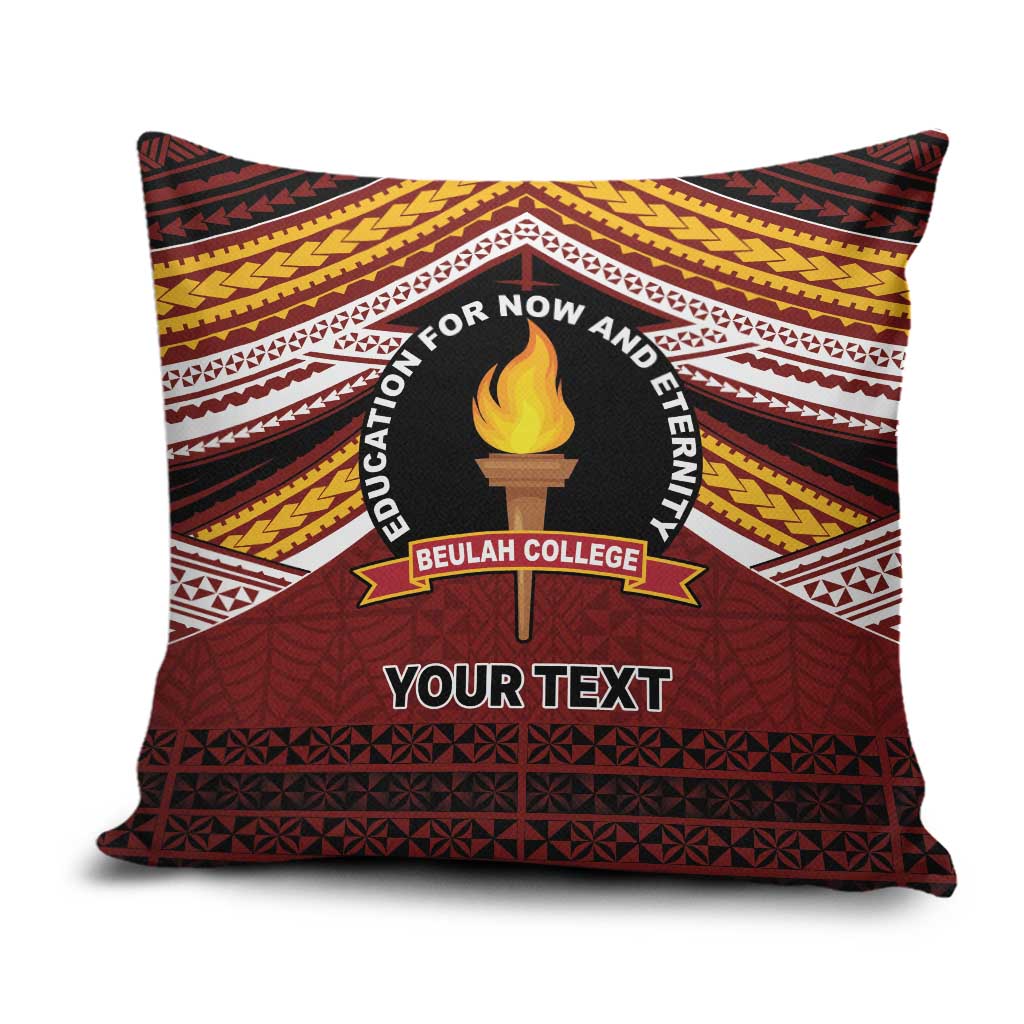 Personalised Tonga Beulah College Pillow Cover Polynesian Ngatu Tribal - Polynesian Pride