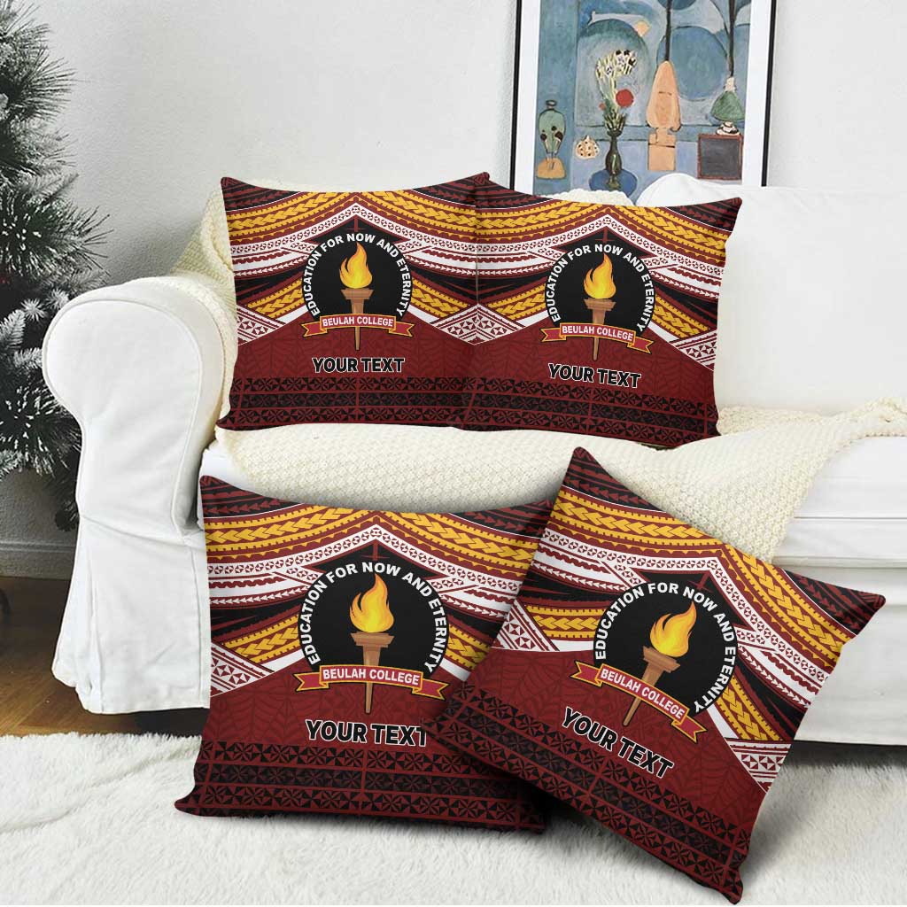 Personalised Tonga Beulah College Pillow Cover Polynesian Ngatu Tribal - Polynesian Pride