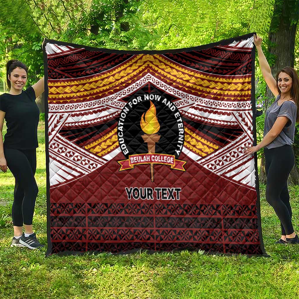 Personalised Tonga Beulah College Quilt Polynesian Ngatu Tribal