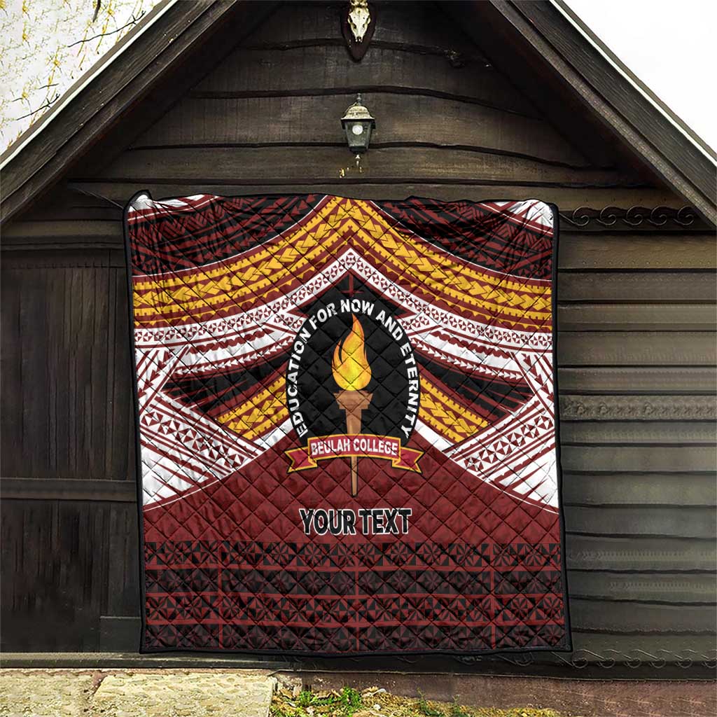 Personalised Tonga Beulah College Quilt Polynesian Ngatu Tribal