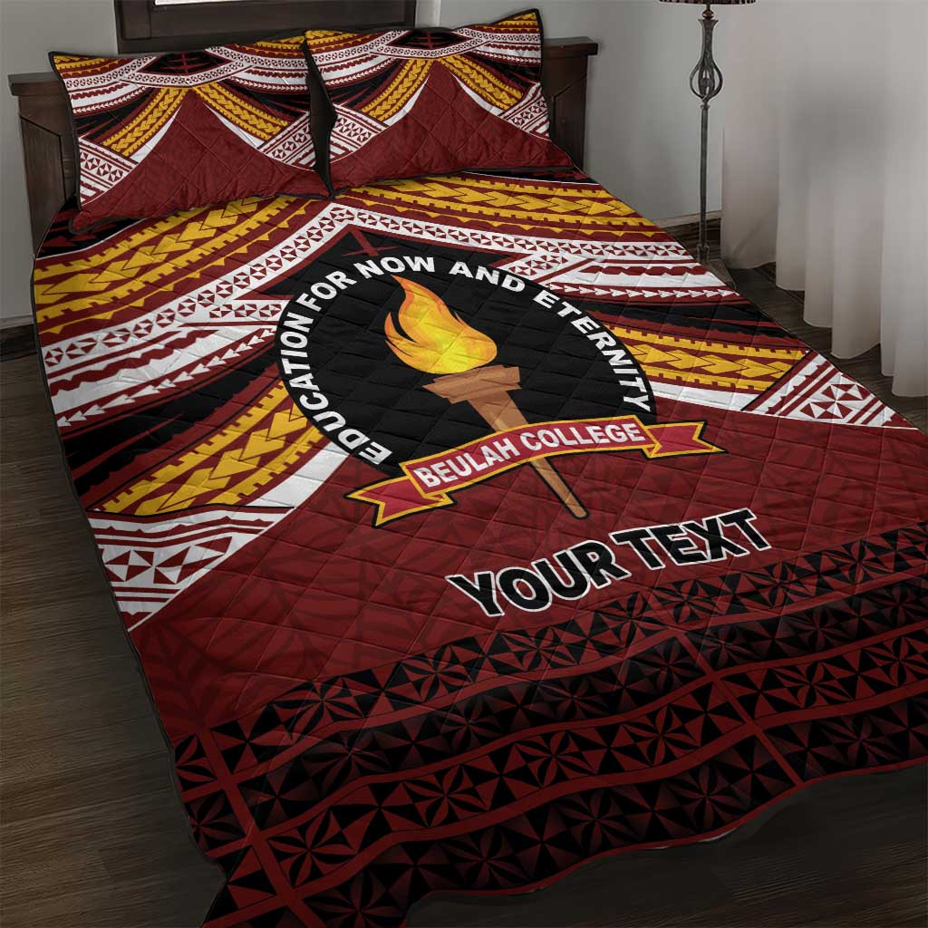 Personalised Tonga Beulah College Quilt Bed Set Polynesian Ngatu Tribal