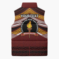 Personalised Tonga Beulah College Sleeveless Puffer Jacket Polynesian Ngatu Tribal - Polynesian Pride