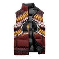 Personalised Tonga Beulah College Sleeveless Puffer Jacket Polynesian Ngatu Tribal - Polynesian Pride