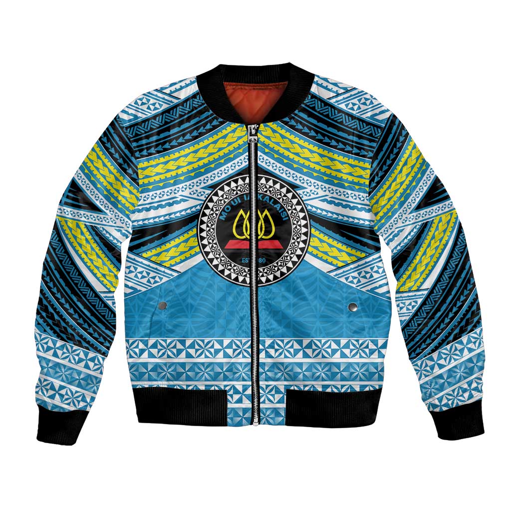 Personalised Tonga Lavengamalie College Bomber Jacket Polynesian Ngatu Tribal