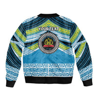 Personalised Tonga Lavengamalie College Bomber Jacket Polynesian Ngatu Tribal