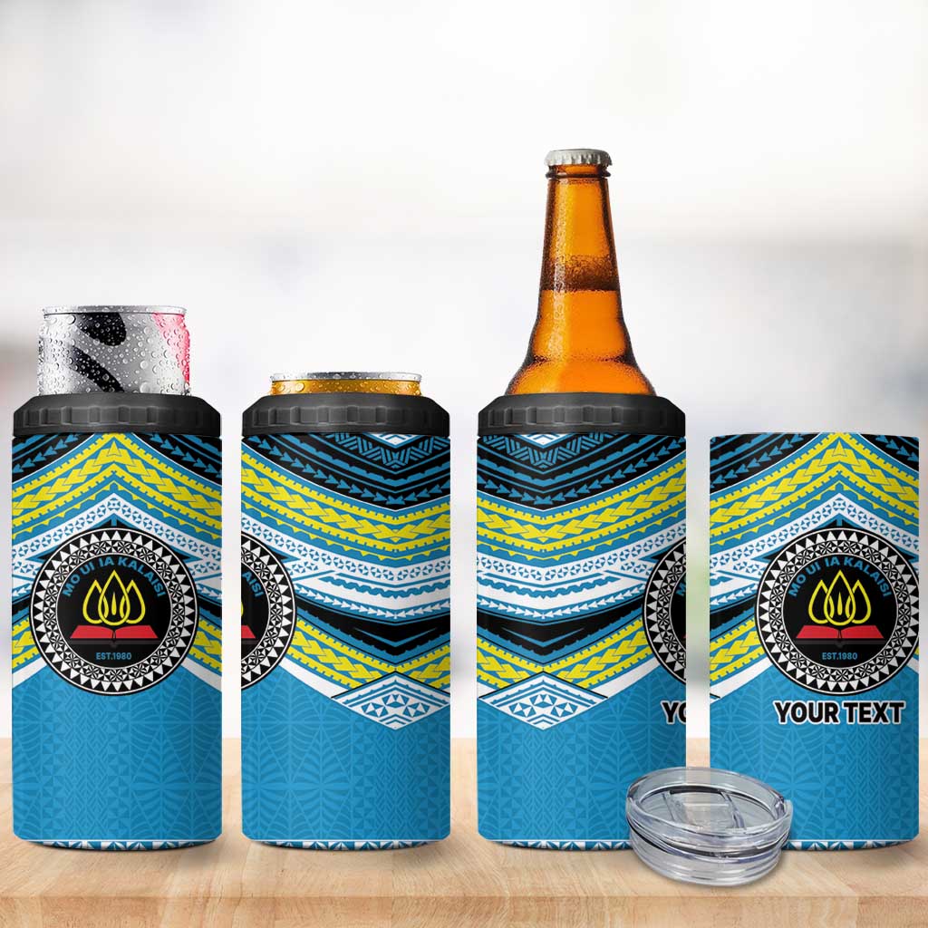 Personalised Tonga Lavengamalie College 4 in 1 Can Cooler Tumbler Polynesian Ngatu Tribal