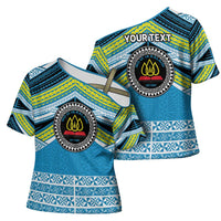 Personalised Tonga Lavengamalie College Cross Shoulder Shirt Polynesian Ngatu Tribal - Polynesian Pride