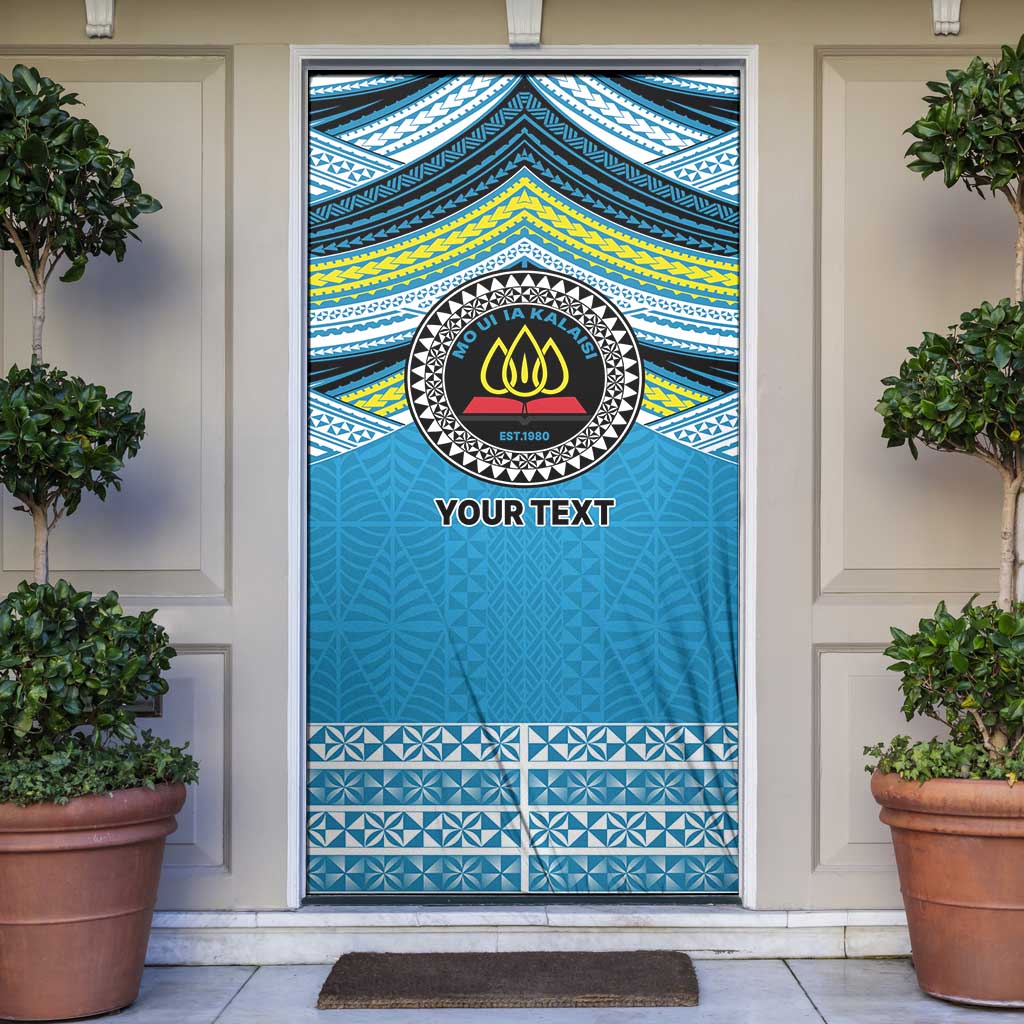 Personalised Tonga Lavengamalie College Door Cover Polynesian Ngatu Tribal - Polynesian Pride
