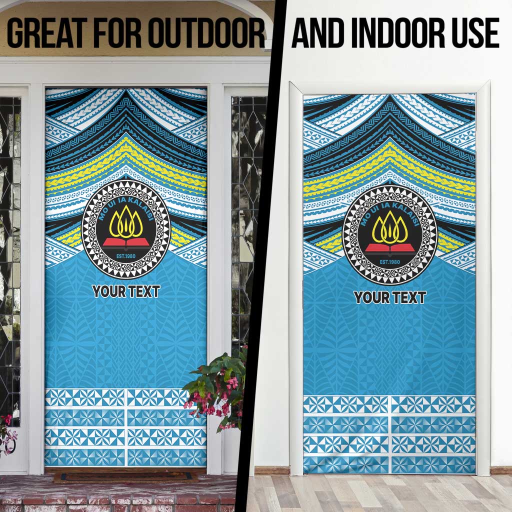 Personalised Tonga Lavengamalie College Door Cover Polynesian Ngatu Tribal - Polynesian Pride
