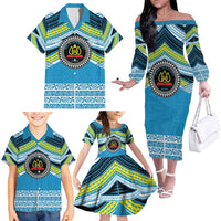 Personalised Tonga Lavengamalie College Family Matching Off The Shoulder Long Sleeve Dress and Hawaiian Shirt Polynesian Ngatu Tribal