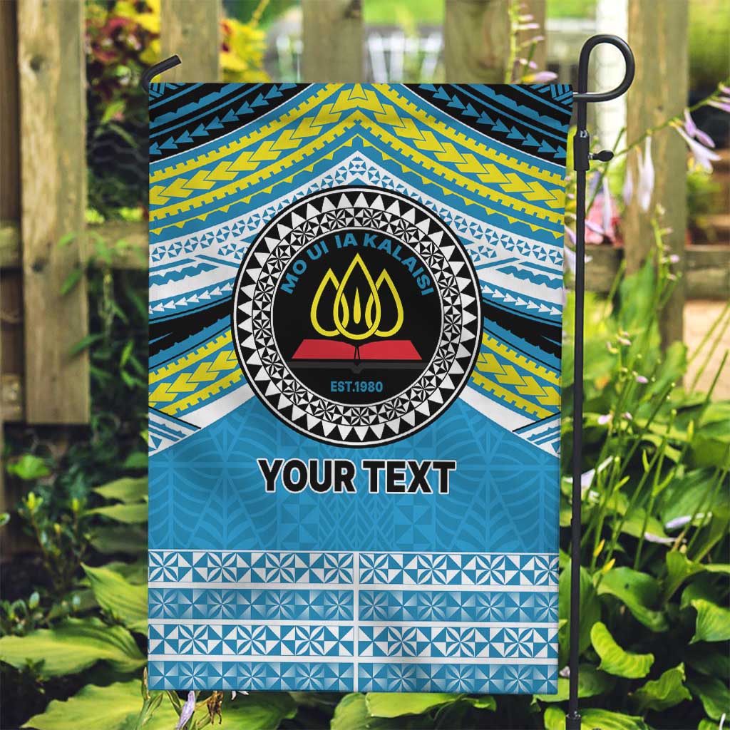 Personalised Tonga Lavengamalie College Garden Flag Polynesian Ngatu Tribal