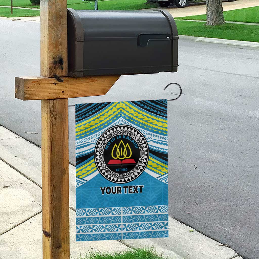 Personalised Tonga Lavengamalie College Garden Flag Polynesian Ngatu Tribal