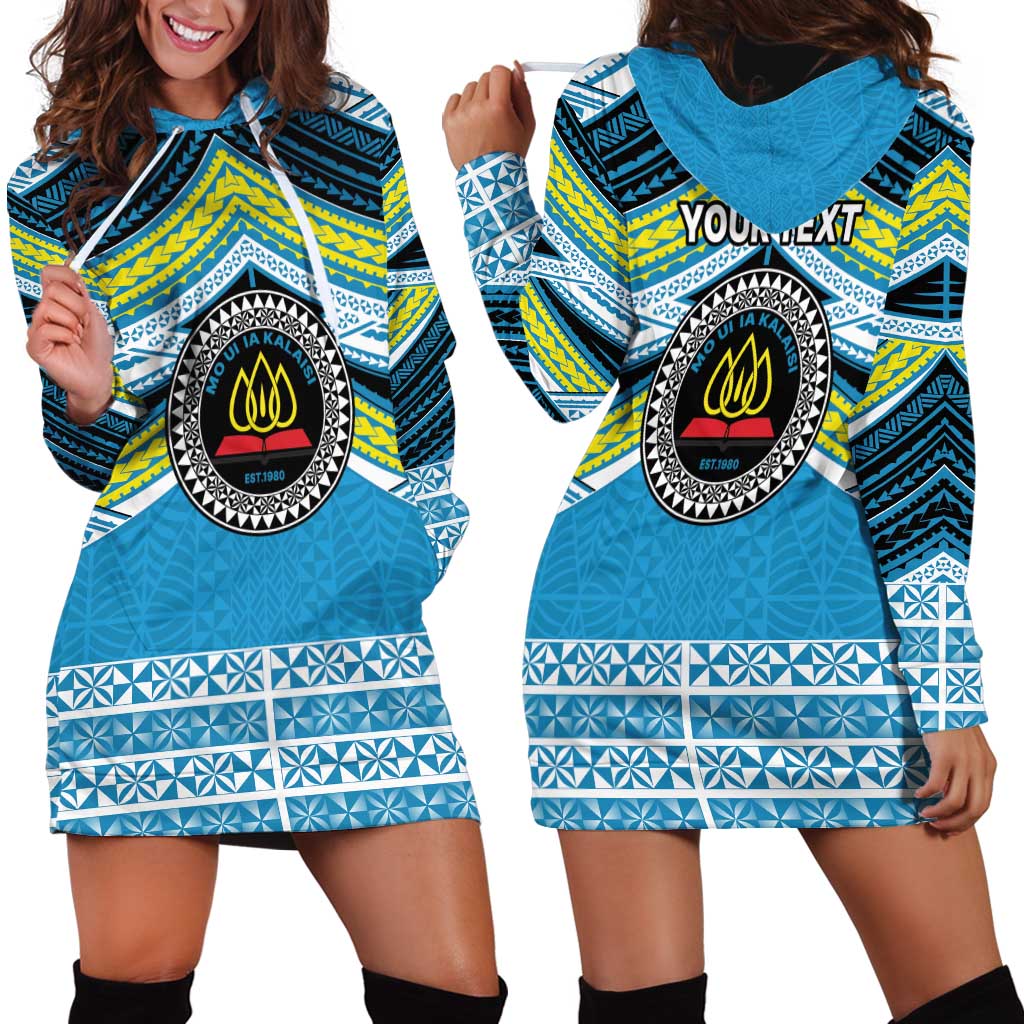 Personalised Tonga Lavengamalie College Hoodie Dress Polynesian Ngatu Tribal