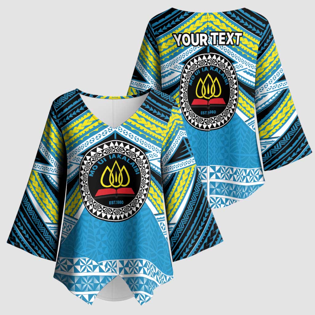 Personalised Tonga Lavengamalie College Kimono Sleeve Blouse Polynesian Ngatu Tribal - Polynesian Pride