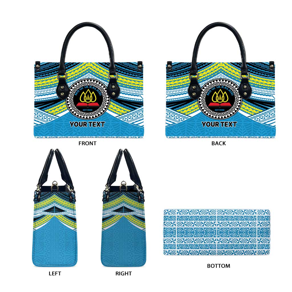 Personalised Tonga Lavengamalie College Leather Bag Polynesian Ngatu Tribal - Polynesian Pride